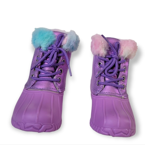Josmo Purple & Teal Shimmer Duck Boot Toddler 6 - Picture 3 of 5